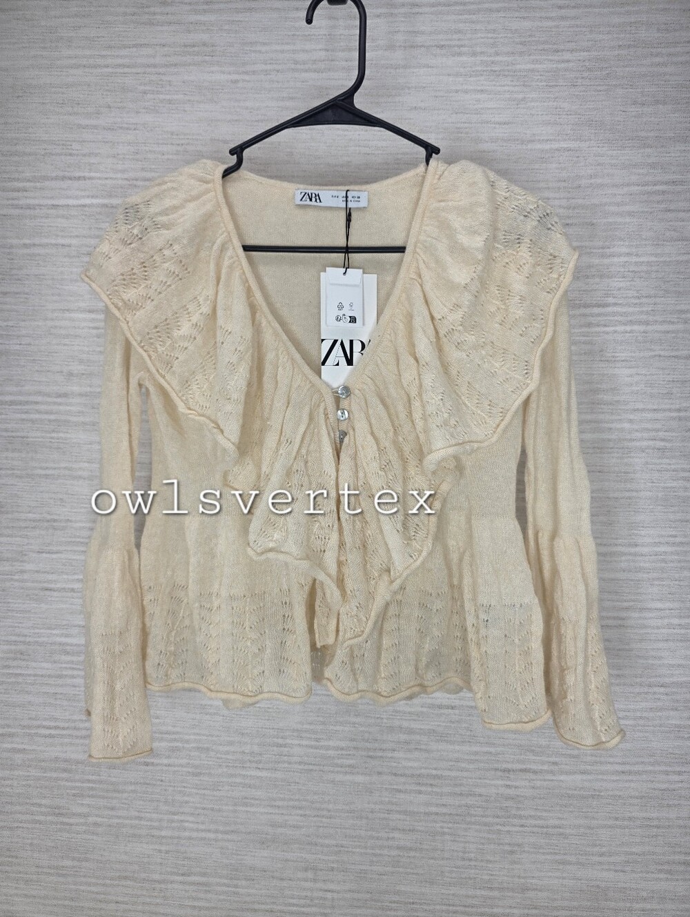 New Sz S Zara Ruffled Knit Top